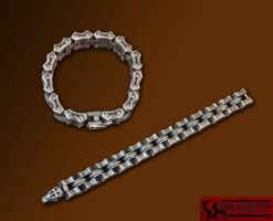 Steel Flame Cresecent Sledge Bracelet