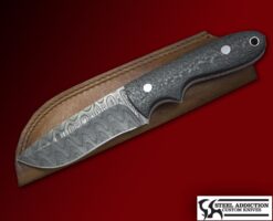 Mike Snody Damascus Fighter In Leather