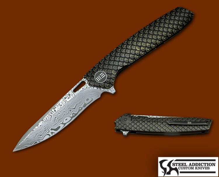 WE Knives 604DS In Damasteel  Serial 70 Of 70