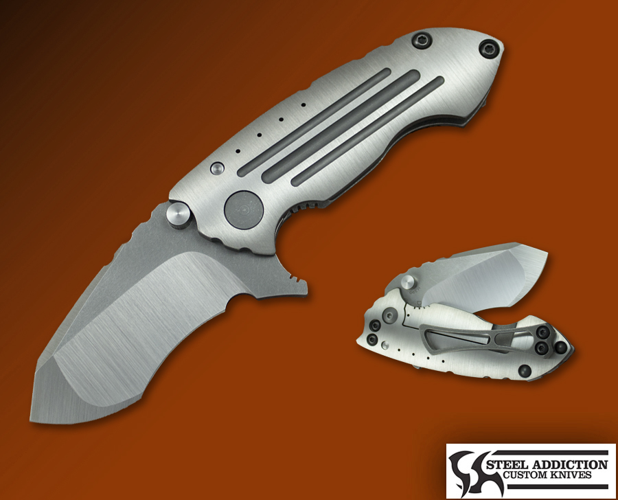 DireWare Knives TITANIUM S90 Flipper Steel Addiction Knives