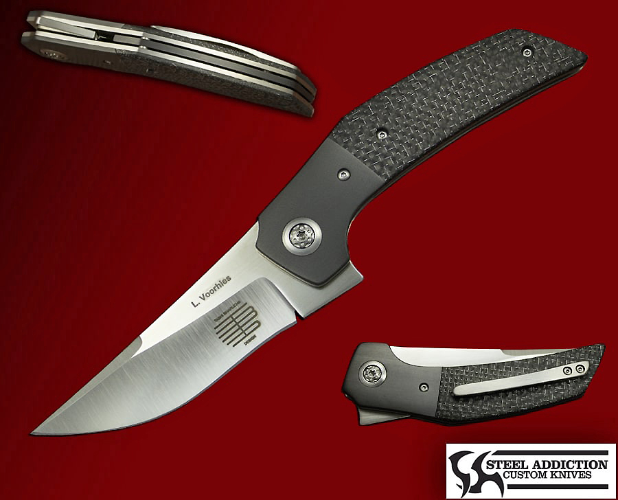 Les Voorhies & Tashi Bharucha STREAMLINE Flipper - Steel Addiction Knives