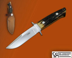 John Young Loveless Style Chute Knife In Leather