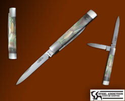 Tom Overeynder Black Lip Pearl Doctors Knife With Gold Accents
