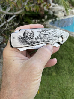 Alternative view of Keith Ouye Ti Flipper Engraved By C.J. Kai