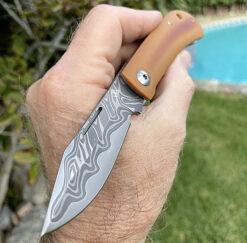 Jim Burke Rebel Slipjoint In ARMORCORE  DAMASCUS