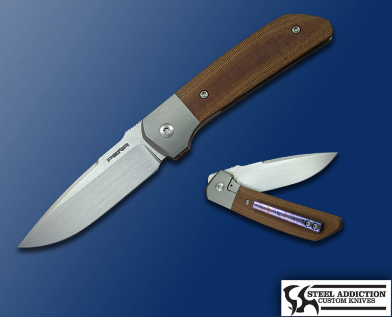 Enrique Pena CABALLERO Bolster Lock Front Flipper Steel Addiction Knives