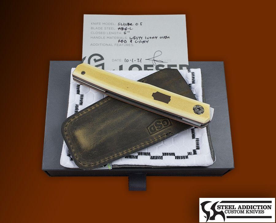 Jared Oeser SLIVER OS Front Flipper In WESTINGHOUSE IVORY Micarta - Image 2