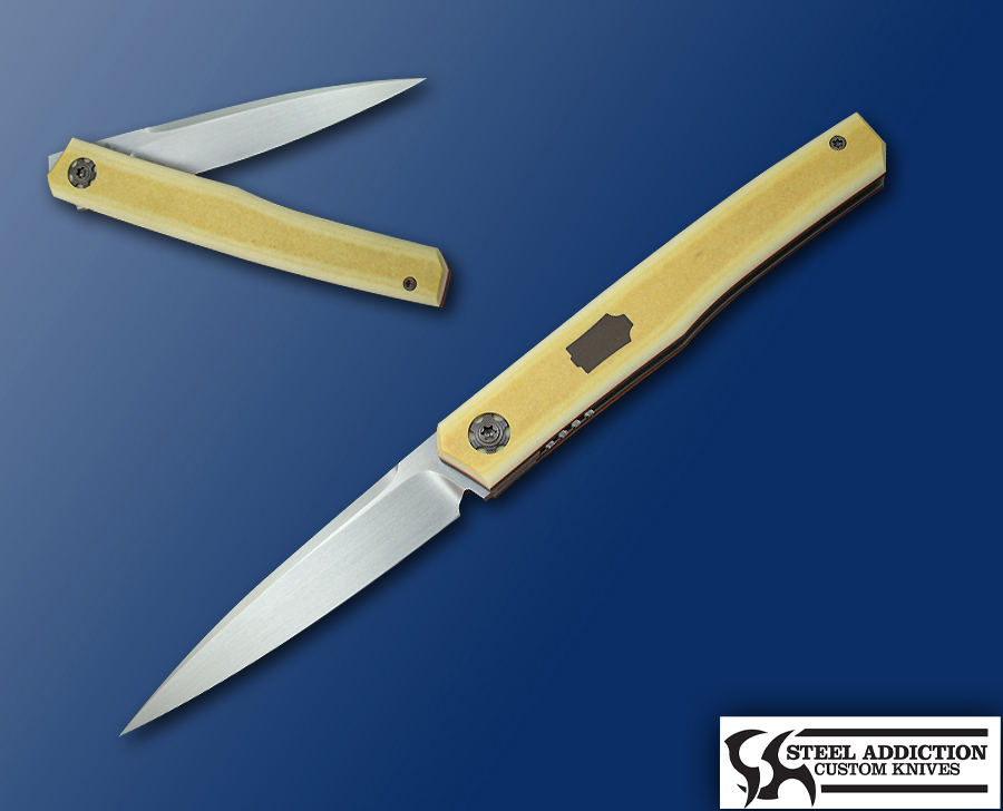 Jared Oeser SLIVER OS Front Flipper In WESTINGHOUSE IVORY Micarta