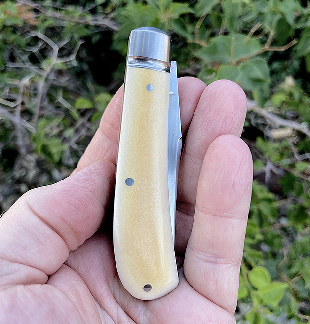 Jim Dunlap Antique Westinghouse Micarta Single Blade Trapper - Image 2