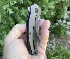 Alternative view of Custom Knife Factory  Baugi knife (Malyshev design, M390, Ti)