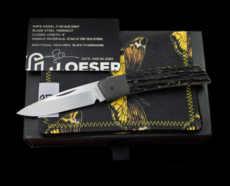Jared Oeser F22 SLIPPE In ZIRCONIUM And SAMBAR STAG With MAGNACUT