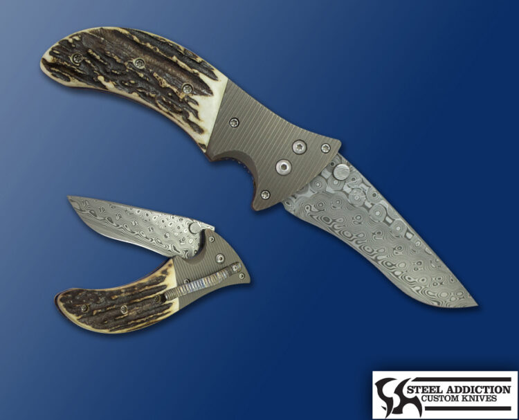 Larry Davidson LEFTY Stag And Damasteel SCORPION D/A