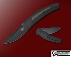 Tashi Bharucha Small Krypton Powered by Lee Williams KickSTOP With Gold Camo Carbon Fiber Inlay In Black PVD ( SA EXCLUSIVE )