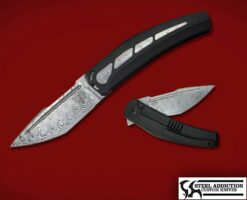 Tashi Bharucha Large Krypton Powered by Lee Williams KICKSTOP Damasteel Blade & Inlays In Black PVD (SA EXCLUSIVE)