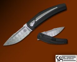 Tashi Bharucha Small Krypton Powered by Lee Williams KICKSTOP Damasteel Blade & Inlays In Black PVD (SA EXCLUSIVE)