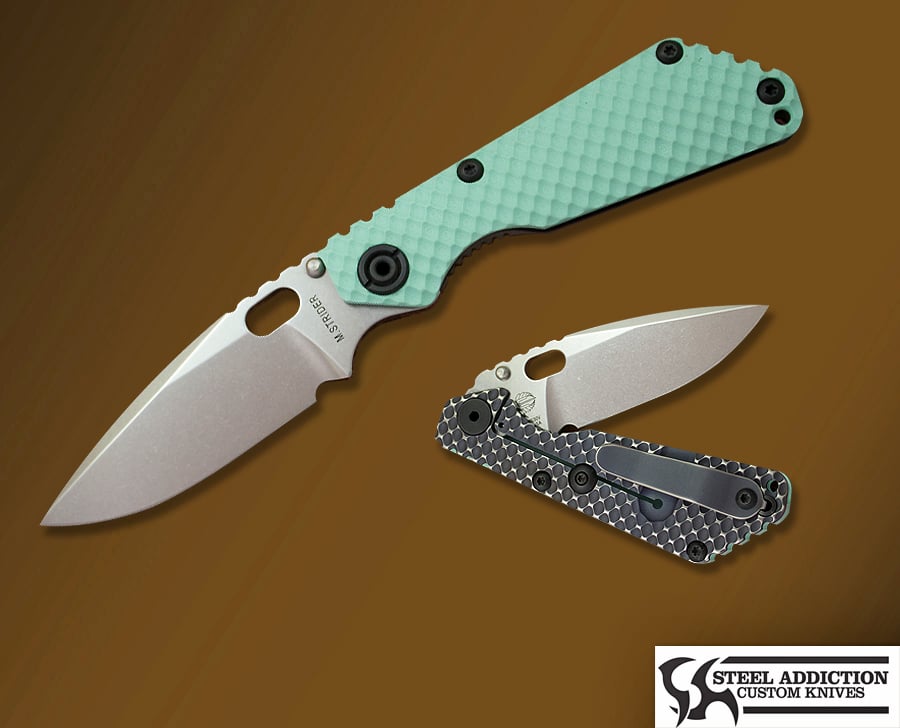 Strider Knives Double Gunner Grip SNG In TactiBlue G10